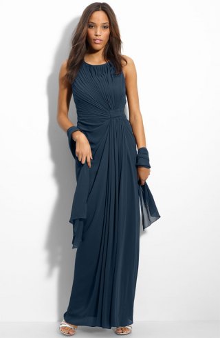 Knot Front Chiffon Gown