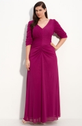 Ruched V-Neck Gown (Plus)