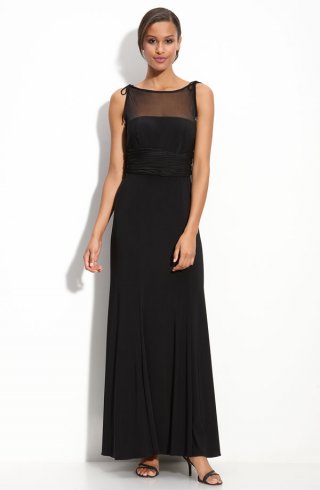 Illusion Bodice Jersey Gown
