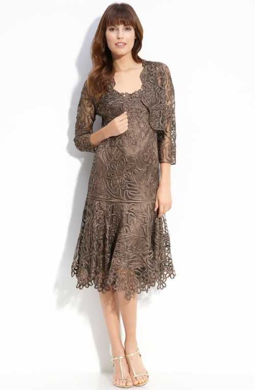 Beaded Crochet Silk Dress & Bolero