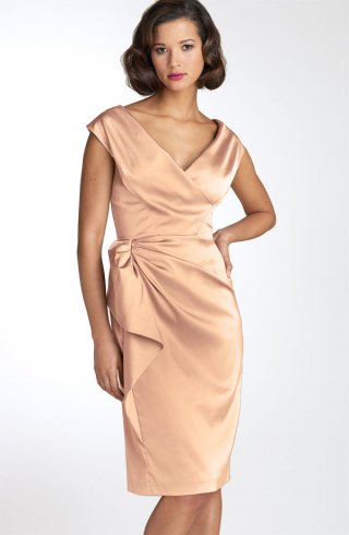 Stretch Satin Sheath Dress