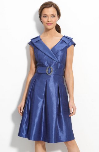 Belted Cap Sleeve Dress