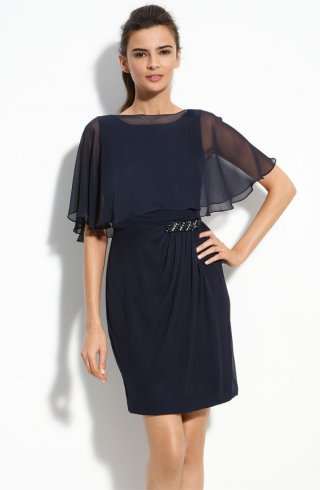 Silk Flutter Sleeve Dress
