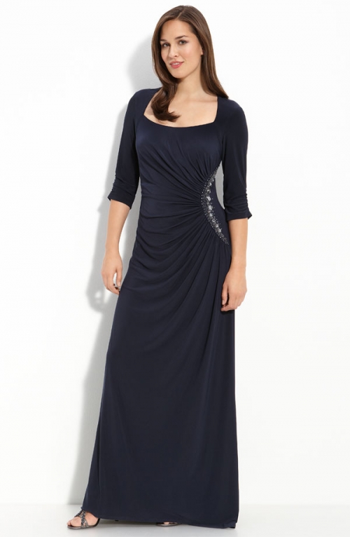 Beaded Jersey Gown