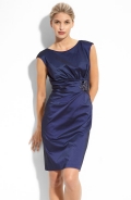Beaded Stretch Taffeta Sheath Dress