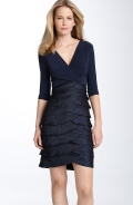 Matte Jersey & Hammered Satin Sheath Dress