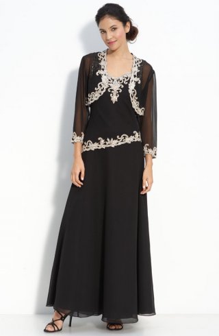 Beaded Crepe Dress & Bolero