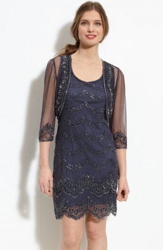 Beaded Tulle Tank Dress & Bolero