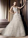 Mellow Floor Length A-Line Strapless Low Back Sweep Train With Embroidery Wedding Dresses WDresses00815