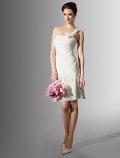 A-Line One Shoulder Short Chiffon Bridal Gown