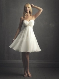 A-Line Sweetheart Short Satin & Chiffon Informal Wedding Dress