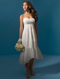 Empire Sweetheart Asymmetrical Satin & Chiffon Bridal Gown