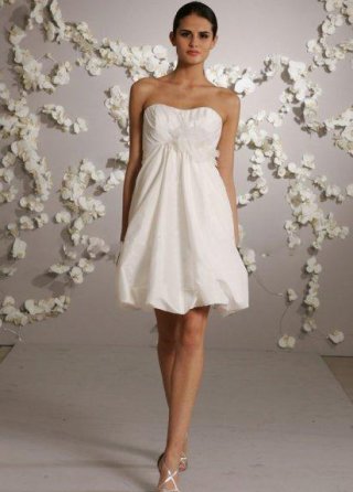 Empire Sweetheart Short Taffeta Bridal Gown