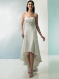 Sheath Sweetheart Asymmetrical Satin & Organza Informal Wedding