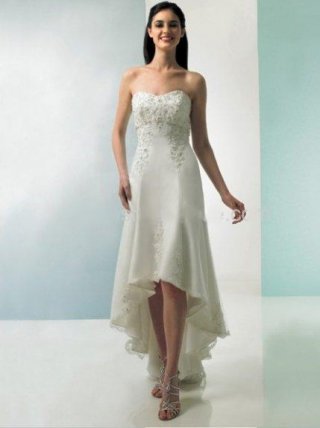 Sheath Sweetheart Asymmetrical Satin & Organza Informal Wedding