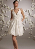 Princess V-Neck Short Taffeta Bridal Gown