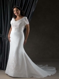 New Arrival Floor Length A-Line V-Neck Zipper Sweep/Brush Train With Lace,Appliques,Beading,Embroidery Wedding Dresses