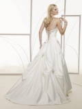 New Style Floor Length A-Line Sweetheart Low Back Sweep Train With Embroidery,Bandage Wedding Dresses WDresses00838
