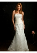 Satin-back Taffeta Strapless A-line Chapel Train Wedding Dresses (NS1154)