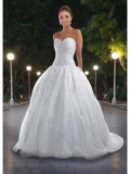 Organza Ball Gown Strapless Sweetheart Neckline Gathered Bodice Wedding Dress