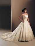 Organza Strapless Ball Gown Wedding Dress