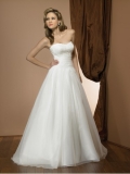 Organza Sweetheart Ruched Bodice Ball Gown Wedding Dress