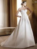 Outstanding Floor Length A-Line Sweetheart Low Back Sweep Train With Button Wedding Dresses WDresses00874
