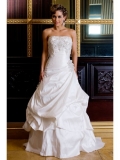 Pean-d-Soie Silk Strapless Dramatic Bodice Ball Gown Wedding Dress