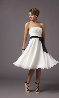 Strapless Knee Length Homecoming Dress