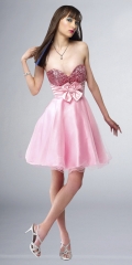 Beaded Bust Bow Short Prom Dresses