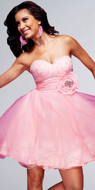 Poofy Pink Prom Dresses