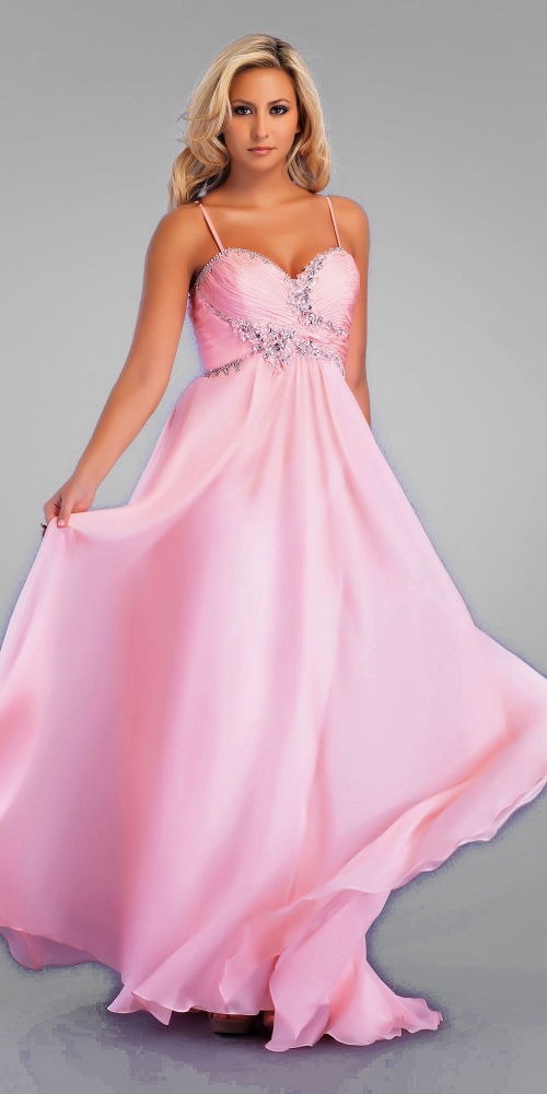 Flowing Pink Prom Dresses