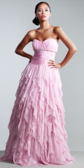 Strapless Layered Evening Gowns