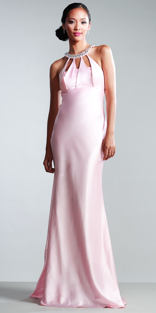 Satin Halter Evening Dresses