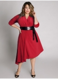 Catherine Asymmetrical Dress in Red