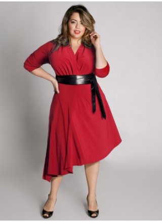 Catherine Asymmetrical Dress in Red