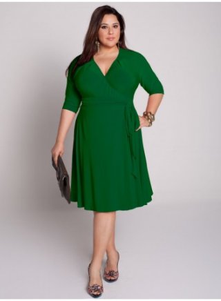 Summerland Wrap Dress in Emerald