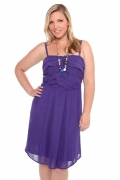 Purple Chiffon Pleated Tube Dress