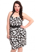 Black and White Halter Pocket Dress