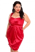 Scarlett Satin Red Dress with Belt
