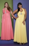 Chiffon Sweetheart with Halter Empire A line Skirt Hot Sell Prom Dresses