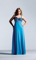 Floor Length Sweetheart Sequin Bodice Dress