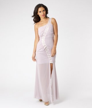 Lipsy Satin Panel Ruched Dress