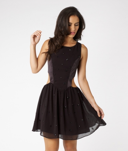 Lipsy Cut Out Jewelled Dress
