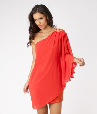 Lipsy Cape Sleeve Embellished Dress