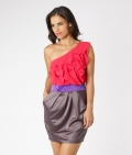 Lipsy One Shoulder Colour Block Dress