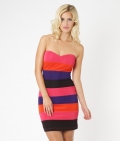 Lipsy Colour Block Bandeau Dress