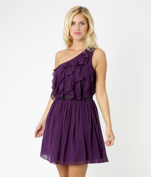 Lipsy One Shoulder Frill Front Dress