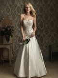 Refined Floor Length A-Line Sweetheart Low Back Sweep Train With Embroidery,Button Wedding Dresses WDresses00769