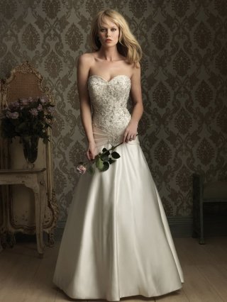 Refined Floor Length A-Line Sweetheart Low Back Sweep Train With Embroidery,Button Wedding Dresses WDresses00769